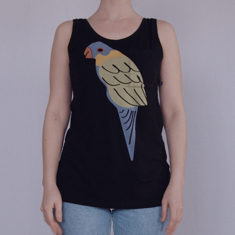 Parrot Bird Graphic Print Tank Top T - Picture 6 of 7